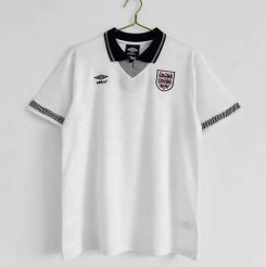 Engeland 1990 Thuis tenue Korte Mouw Klassieke Retro Voetbalshirts