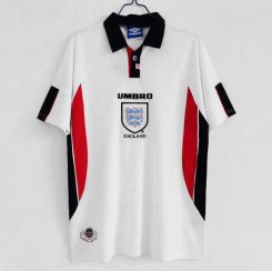 Engeland WK 1998 Thuis tenue Korte Mouw Klassieke Retro Voetbalshirts