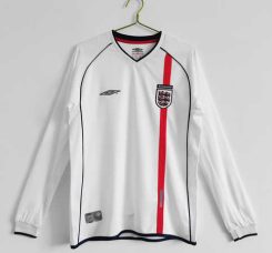 Engeland WK 2002 Thuis tenue Lange Mouwen Klassieke Retro Voetbalshirts