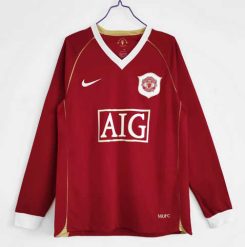 Manchester United 2006/07 Thuis tenue Lange Mouwen Klassieke Retro Voetbalshirts