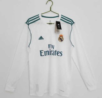 Real Madrid 2017/18 Thuis tenue Lange Mouwen Klassieke Retro Voetbalshirts