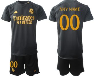 Real Madrid Any Name Derde Shirt 2023-24 Mensen Korte Mouw (+ Korte broeken) Voetbalshirts