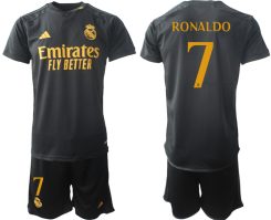 Real Madrid Cristiano Ronaldo #7 Derde Shirt 2023-24 Mensen Korte Mouw (+ Korte broeken) Voetbalshirts