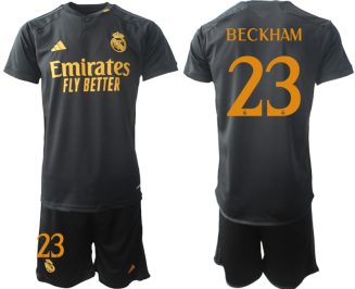 Real Madrid David Beckham #23 Derde Shirt 2023-24 Mensen Korte Mouw (+ Korte broeken) Voetbalshirts