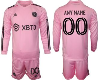 Inter Miami Any Name Thuisshirt 2023-24 Mensen Lange Mouwen (+ Korte broeken) Voetbalshirts