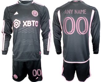 Inter Miami Any Name Uitshirt 2023-24 Mensen Lange Mouwen (+ Korte broeken) Voetbalshirts