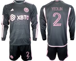 Inter Miami DeAndre Yedlin #2 Uitshirt 2023-24 Mensen Lange Mouwen (+ Korte broeken) Voetbalshirts