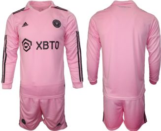 Inter Miami Thuisshirt 2023-24 Mensen Lange Mouwen (+ Korte broeken) Voetbalshirts