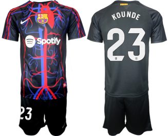 Patta x FC Barcelona Jules Kounde #23 Shirt 2023-24 Mensen Korte Mouw (+ Korte broeken) Voetbalshirts