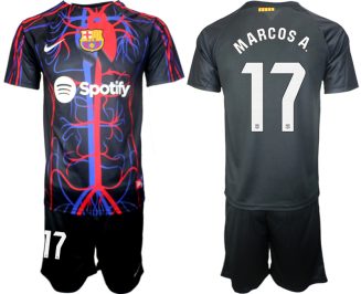 Patta x FC Barcelona Marcos Alonso #17 Shirt 2023-24 Mensen Korte Mouw (+ Korte broeken) Voetbalshirts