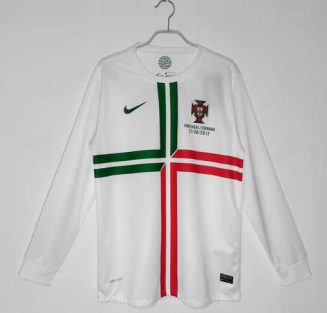 Portugal 2012/13 Uitshirt Lange Mouwen Klassieke Retro Voetbalshirts