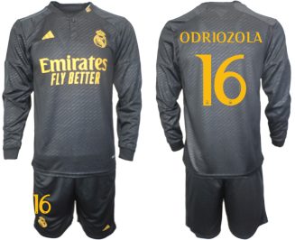 Real Madrid Alvaro Odriozola #16 Derde Shirt 2023-24 Mensen Lange Mouwen (+ Korte broeken) Voetbalshirts