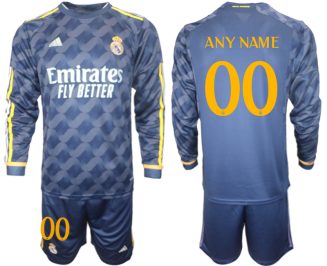 Real Madrid Any Name Uitshirt 2023-24 Mensen Lange Mouwen (+ Korte broeken) Voetbalshirts