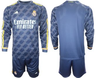 Real Madrid Uitshirt 2023-24 Mensen Lange Mouwen (+ Korte broeken) Voetbalshirts