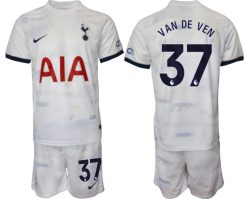 Tottenham Hotspur Micky van de Ven #37 Thuisshirt 2023-24 Mensen Korte Mouw (+ Korte broeken) Voetbalshirts