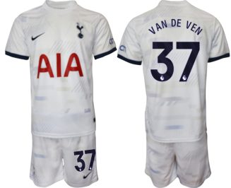 Tottenham Hotspur Micky van de Ven #37 Thuisshirt 2023-24 Mensen Korte Mouw (+ Korte broeken) Voetbalshirts