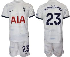 Tottenham Hotspur Pedro Porro #23 Thuisshirt 2023-24 Mensen Korte Mouw (+ Korte broeken) Voetbalshirts