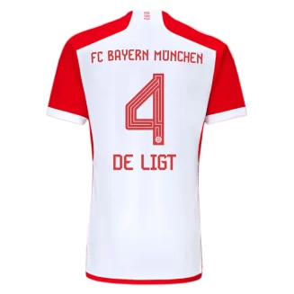 FC Bayern München Matthijs de Ligt #4 Thuisshirt 2023-2024 Voetbalshirt met Korte Mouw