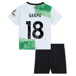 Kids Liverpool Cody Gakpo #18 Uitshirt 2023-2024 Voetbalshirts Korte Mouw (+ Korte broeken)