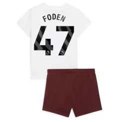 Kids Manchester City Phil Foden #47 Uitshirt 2023-2024 Voetbalshirts Korte Mouw (+ Korte broeken)