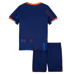 Kids Nederland Uitshirt EK 2024 Voetbalshirts Korte Mouw (+ Korte broeken)-1