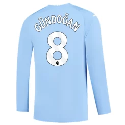 Manchester City Ilkay Gundogan #8 Thuisshirt 2023-2024 Voetbalshirts Lange Mouwen