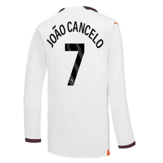 Manchester City Joao Cancelo #7 Uitshirt 2023-2024 Voetbalshirts Lange Mouwen