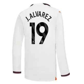 Manchester City Julian Alvarez #19 Uitshirt 2023-2024 Voetbalshirts Lange Mouwen