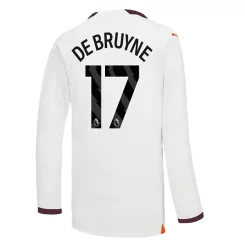 Manchester City Kevin De Bruyne #17 Uitshirt 2023-2024 Voetbalshirts Lange Mouwen