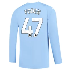 Manchester City Phil Foden #47 Thuisshirt 2023-2024 Voetbalshirts Lange Mouwen