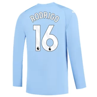 Manchester City Rodrigo #16 Thuisshirt 2023-2024 Voetbalshirts Lange Mouwen