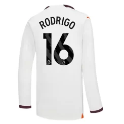 Manchester City Rodrigo #16 Uitshirt 2023-2024 Voetbalshirts Lange Mouwen