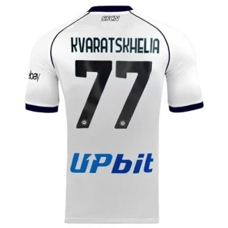 SSC Napoli Khvicha Kvaratskhelia #77 Uitshirt 2023-2024 Voetbalshirt met Korte Mouw