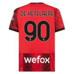 AC Milan Charles De Ketelaere #90 Thuisshirt 2023-2024 Voetbalshirts Korte Mouw