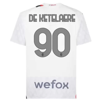 AC Milan Charles De Ketelaere #90 Uitshirt 2023-2024 Voetbalshirts Korte Mouw