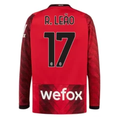 AC Milan Rafael Leão #17 Thuisshirt 2023-2024 Voetbalshirts Lange Mouwen