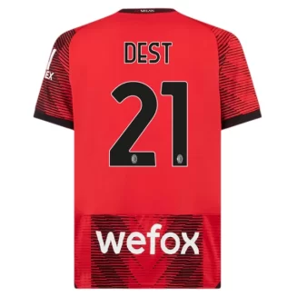 AC Milan Sergino Dest #2 Thuisshirt 2023-2024 Voetbalshirts Korte Mouw