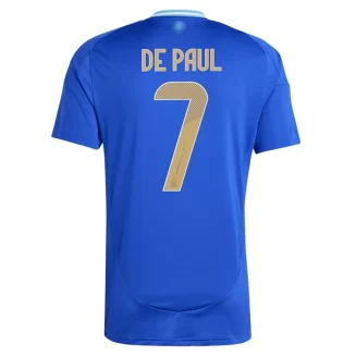 Argentinië Rodrigo de Paul #7 Uitshirt Copa América 2024 Voetbalshirts Korte Mouw