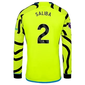 Arsenal William Saliba #2 Uitshirt 2023-2024 Voetbalshirts Lange Mouwen