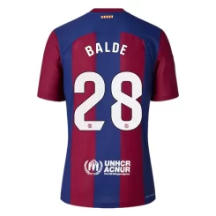 FC Barcelona Alejandro Balde #28 Thuisshirt 2023-2024 Voetbalshirts Korte Mouw