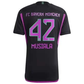 FC Bayern München Jamal Musiala #42 Uitshirt 2023-2024 Voetbalshirts Korte Mouw