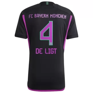 FC Bayern München Matthijs de Ligt #4 Uitshirt 2023-2024 Voetbalshirts Korte Mouw