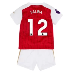 Kids Arsenal Saliba #12 Thuisshirt 2023-2024 Voetbalshirts Korte Mouw (+ Korte broeken)