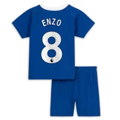 Kids Chelsea Enzo Fernández #8 Thuisshirt 2023-2024 Voetbalshirts Korte Mouw (+ Korte broeken)