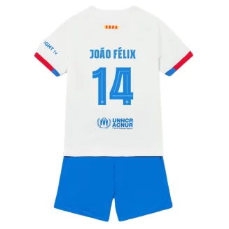 Kids FC Barcelona Joao Felix #14 Uitshirt Voetbalshirts Korte Mouw (+ Korte broeken)