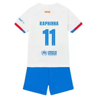 Kids FC Barcelona Raphinha #11 Uitshirt Voetbalshirts Korte Mouw (+ Korte broeken)