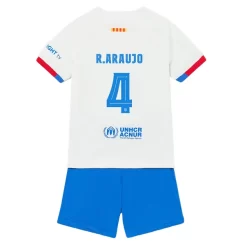 Kids FC Barcelona Ronald Araujo #4 Uitshirt Voetbalshirts Korte Mouw (+ Korte broeken)