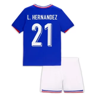 Kids Frankrijk Lucas Hernandez #21 Thuisshirt EK 2024 Voetbalshirts Korte Mouw (+ Korte broeken)