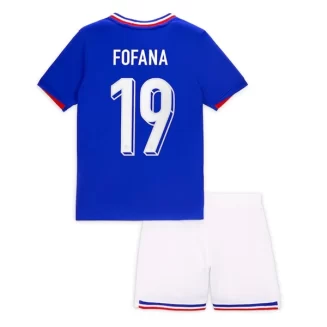 Kids Frankrijk Youssouf Fofana #19 Thuisshirt EK 2024 Voetbalshirts Korte Mouw (+ Korte broeken)