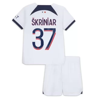 Kids Paris Saint Germain PSG Milan Škriniar #37 Uitshirt 2023-2024 Voetbalshirts Korte Mouw (+ Korte broeken)